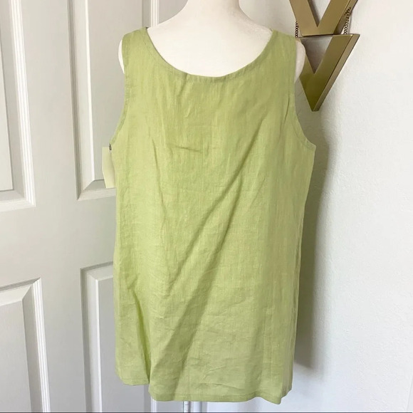 NWT Artful Home Go Lightly Maia A-Line Loose Linen Light Green Tank - Picture 11 of 11